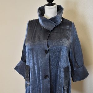 Blue  Shimmer Jacket with Pockets